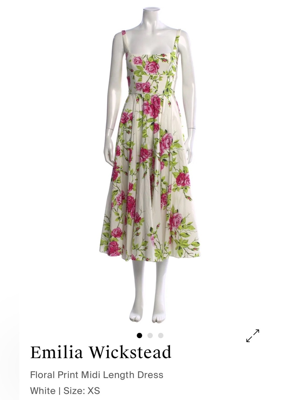 Emilia Wickstead Mona Floral Cotton Midi Dress Retails $1,870